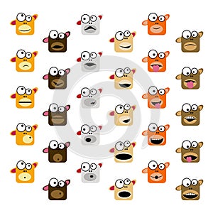 Set of monkey emoticons