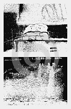 Set of monochrome black and white abstract vector grunge textures.