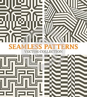 Set of Monochrome Vector Patterns with Straight Lines