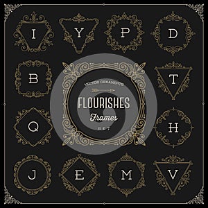 Set of monogram logo template