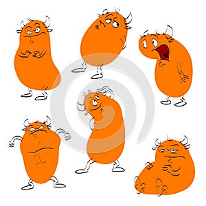 Set of monster or demon illustrations