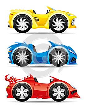 Set of monster toy cars.