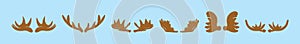 Set of moose cartoon icon design template with various models. vector illustration isolated on blue background photo