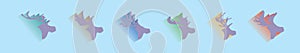 Set of moose cartoon icon design template with various models. vector illustration isolated on blue background photo