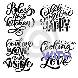 A set of motivational phrases about kitchen