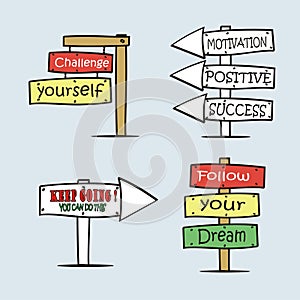 Set of motivational quote vector pack