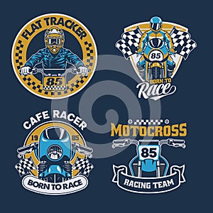 Set of Motorcycle concept Badge