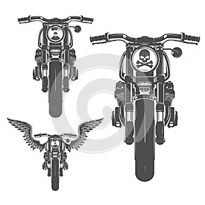 Set of motorcycle vintage style emblems, logo ,tattoo and prints