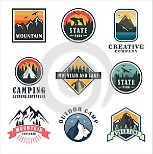 Set of Mountain emblems