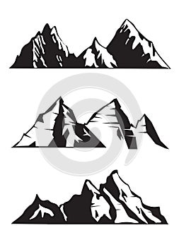 Set Mountain outline images. Vector Illustration