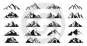 Set Mountain outline images. Vector Illustration