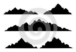 Set of mountain silhouette. Isolated elements design of mountain landscape. Vector illustration