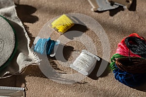 Multicolor threads for embroidery , muline.