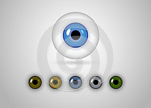 Set of multi-colored eyes. Vector illustration.