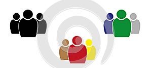 A set of multi-colored icons of a group of users