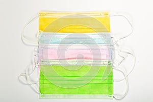 Set of multi-colored medical masks