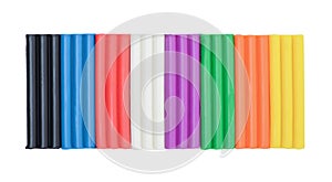 Set of multi-colored plasticine Isolated on a white