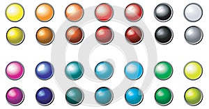 Set of multi-coloured round buttons