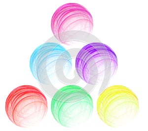 Set of multi-coloured spheres