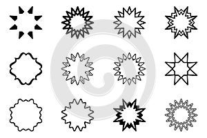 Set of Multi pointed star decorative design element