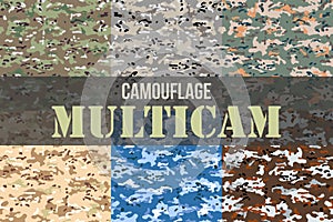 Set of Multicam Camouflage seamless patterns