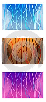 A set of multicolor abstract images with vertical lines in the form of waves for your brand book on a white background