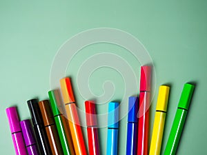 A set of multicolor felt-tip pens