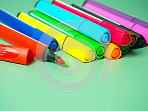 A set of multicolor felt-tip pens