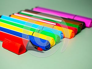 A set of multicolor felt-tip pens