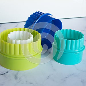 Set of multicolor pastry cutter