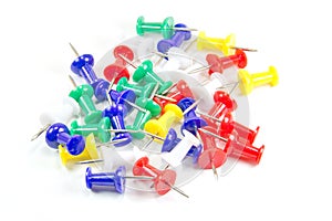 Set of multicolor push pins