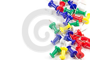 Set of multicolor push pins