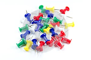 Set of multicolor push pins