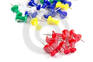 Set of multicolor push pins