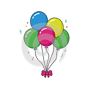 set of multicolored air balloons illustration design