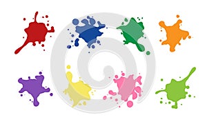 A set of multicolored blots on a white background. Colored elements for the design of websites.