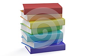 Set of multicolored books