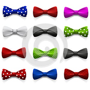 Set of multicolored bow tie.