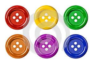 Set of multicolored buttons