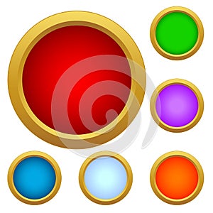 Set of multicolored glass buttons