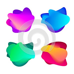 Set of multicolored gradient blending shape. Colorful fluid shapes. Set of isolated design element photo