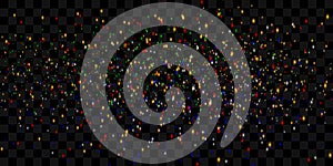 Set of multicolored light effects on a transparent background. Flashes and glare. Bright beams of light.