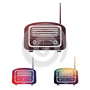 Set Multicolors vintage radio