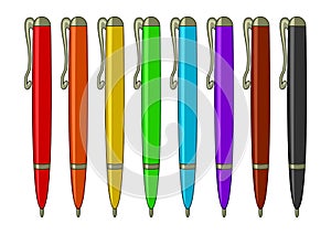 Set of multicoloured pens photo