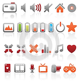 Set of multimedia icons.