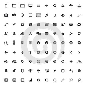 Set of multimedia icons for web and mobile