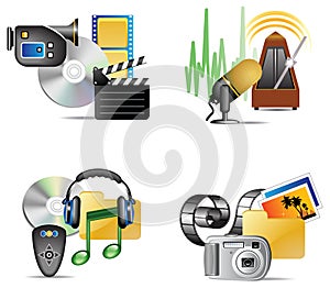 Set of multimedia internet icon