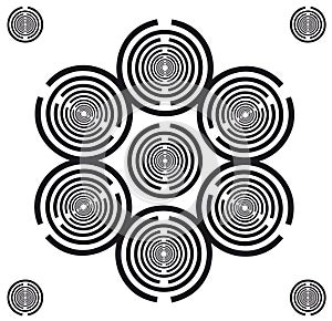 Set of Multiwave Oscillator Resonator Antenna Icons, Scalar Wave Emitter for Harmonization - Vector Design - Mandala Style photo
