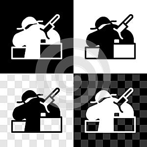 Set Murder icon isolated on black and white, transparent background. Body, bleeding, corpse, bleeding icon. Concept of