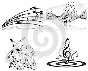 Set of music background